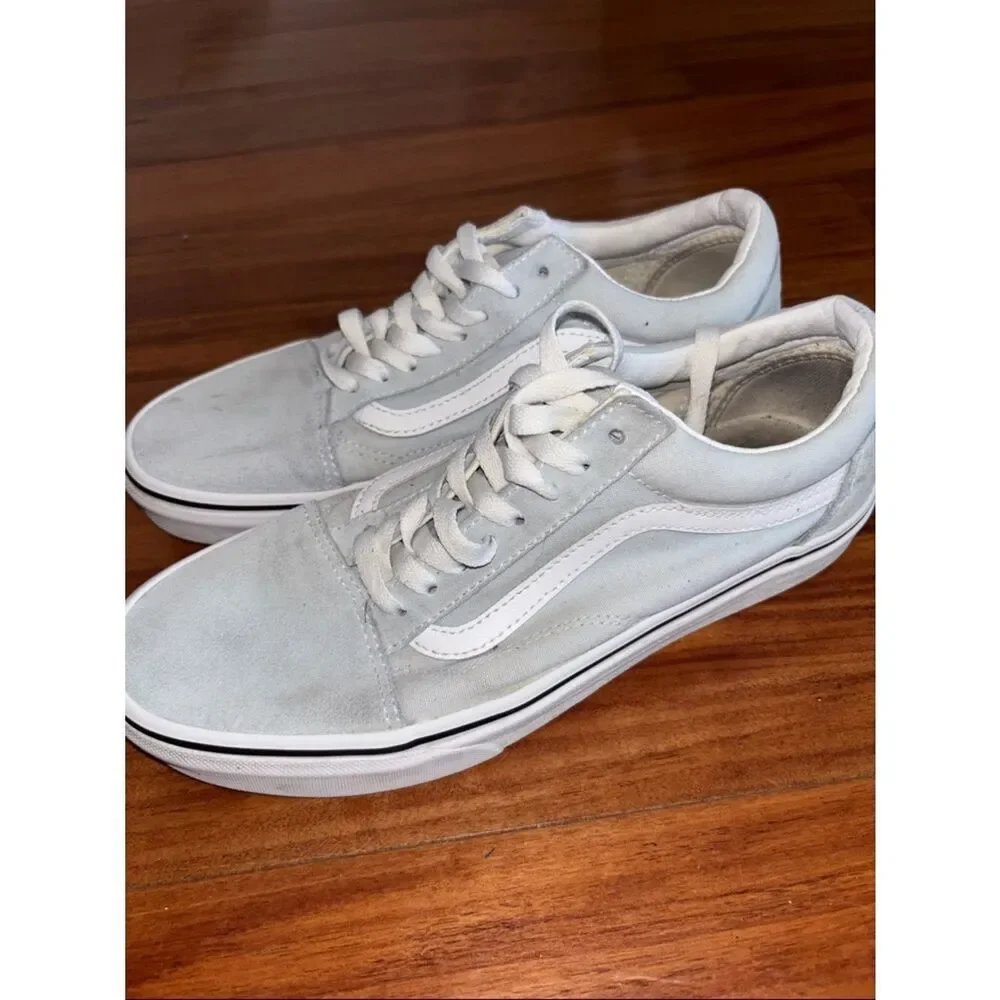 Vans mint green Low Top Sneakers in Light Gray and White size 8 men’s 9.5 womens